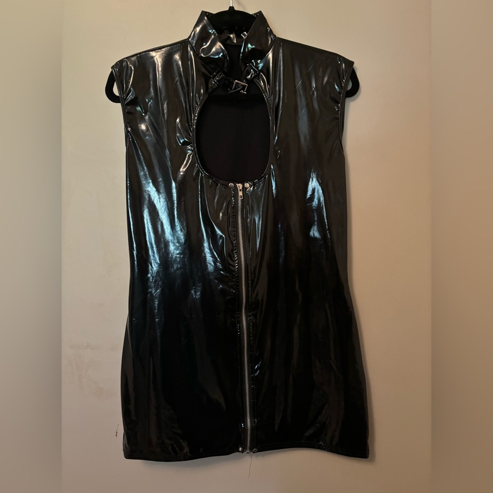 Black sleeveless dress PVC NWT size 3XL